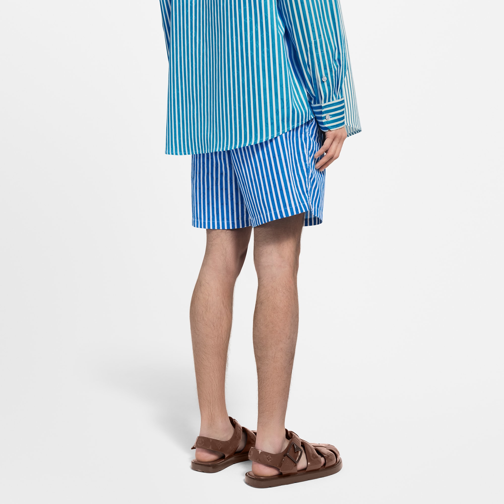 Monogram Striped Swim Shorts