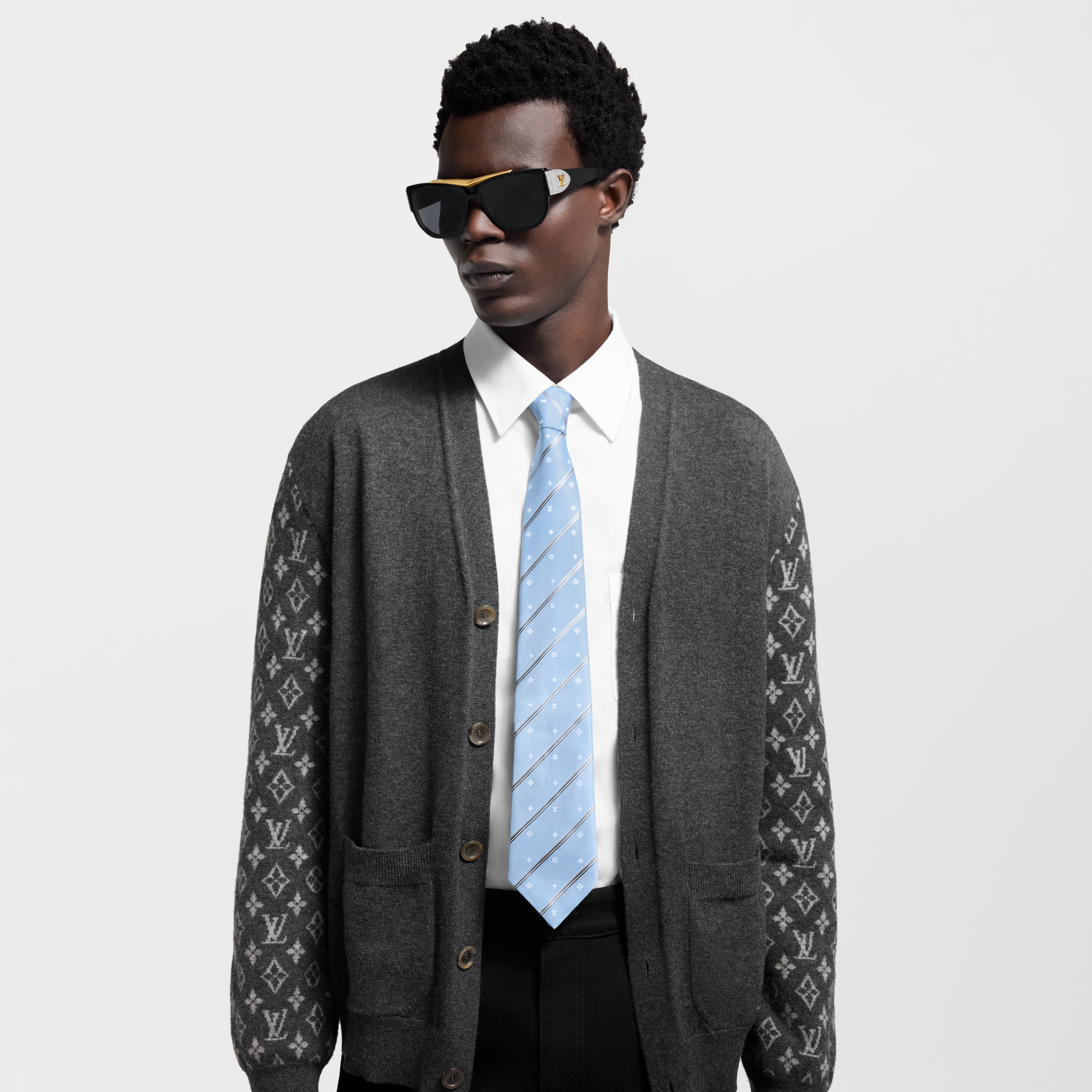 S00 Accessories Ties and Pocket Squares Monogram Stripes Tie | Louis Vuitton ® (Product zoom)