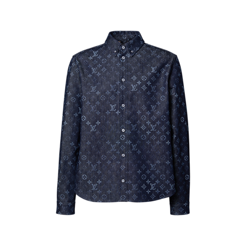 Monogram Surplus Lasered Denim Shirt Front View