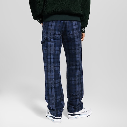 Ready-to-Wear Denim Monogram Tartan Denim Pants | Louis Vuitton ® (Product zoom)