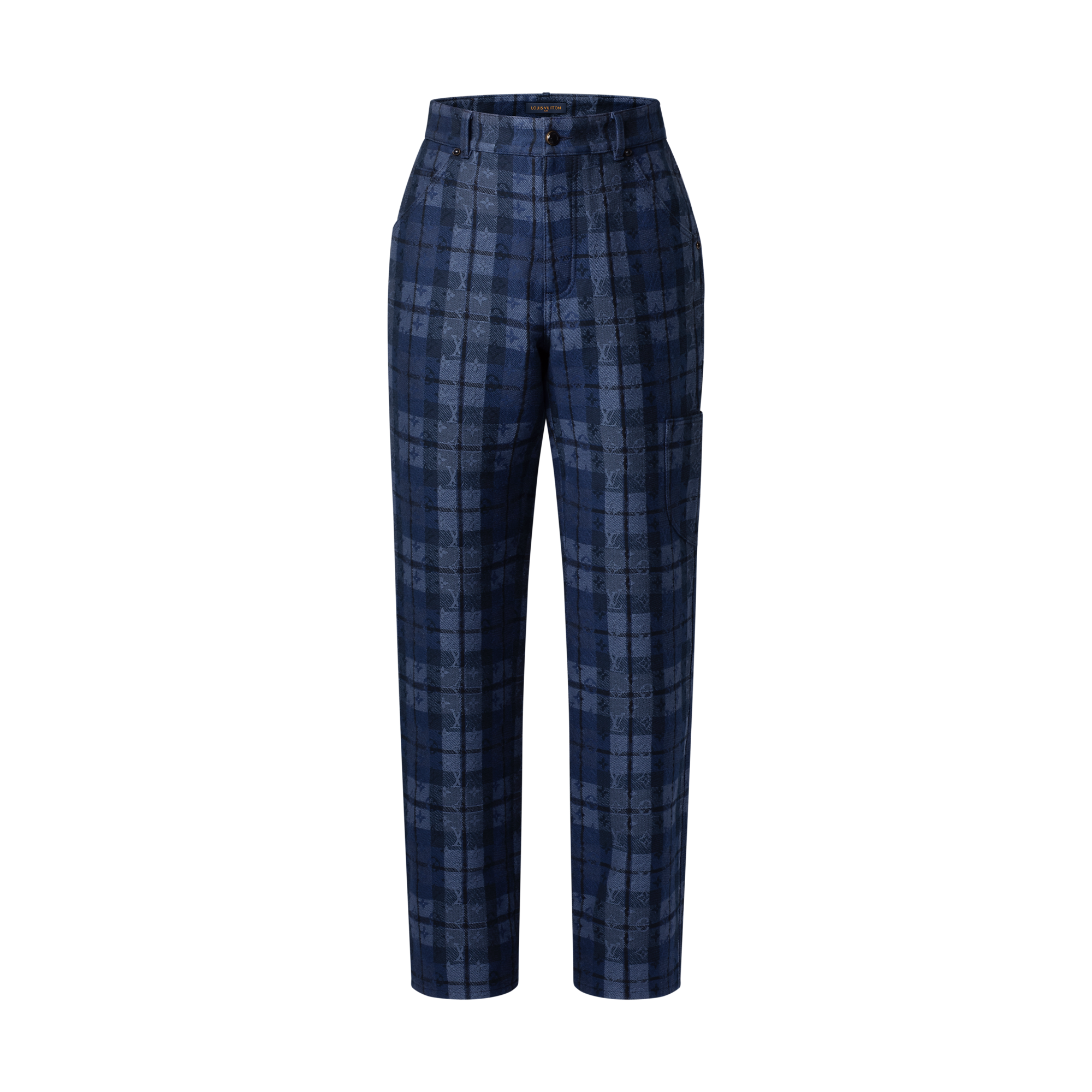Monogram Tartan Denim Pants