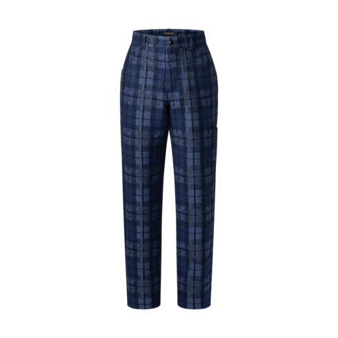 Ready-to-Wear Denim Monogram Tartan Denim Pants | Louis Vuitton ® (Product zoom)