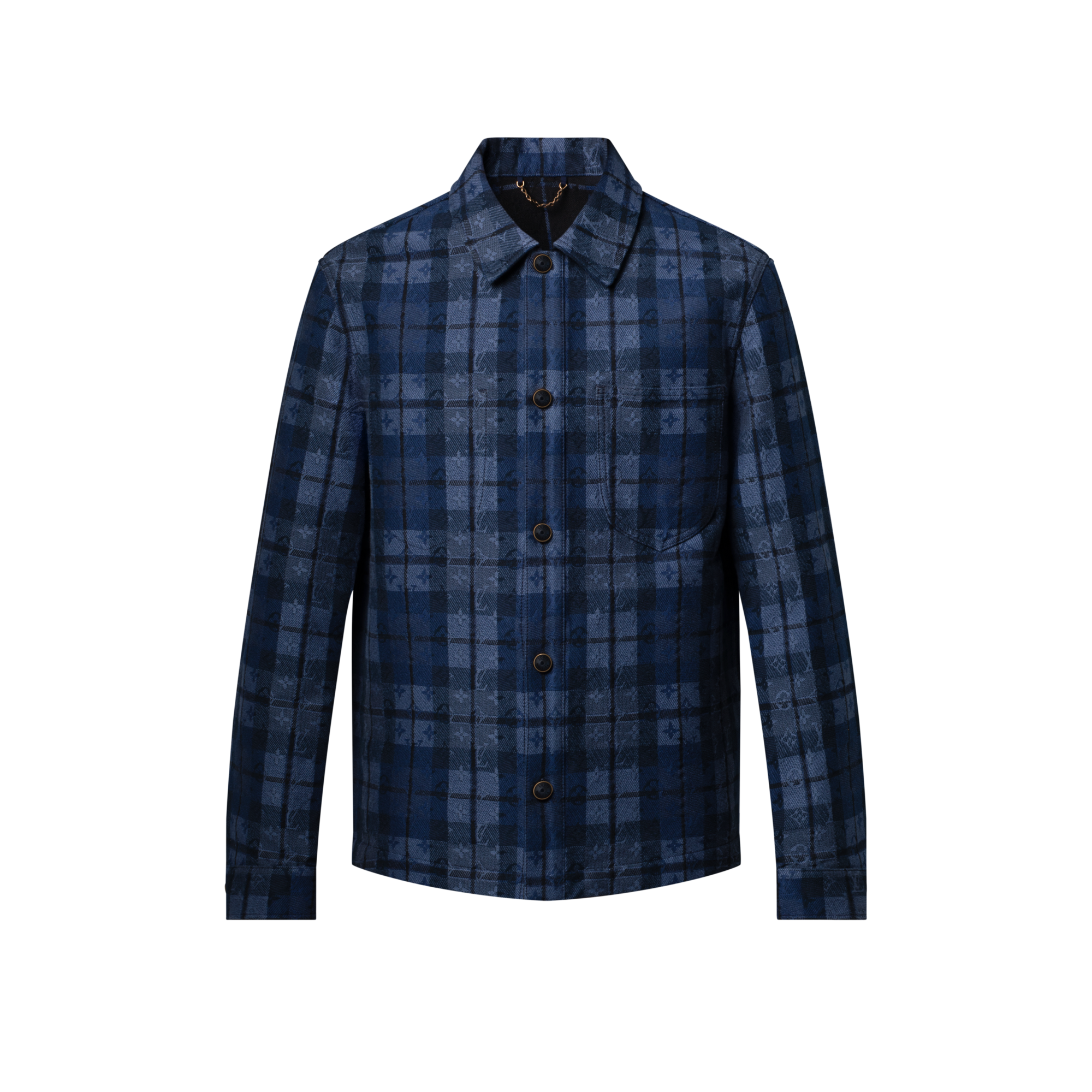  Ready-to-Wear All Ready-to-Wear Monogram Tartan Denim Overshirt | Louis Vuitton ® (Product zoom)