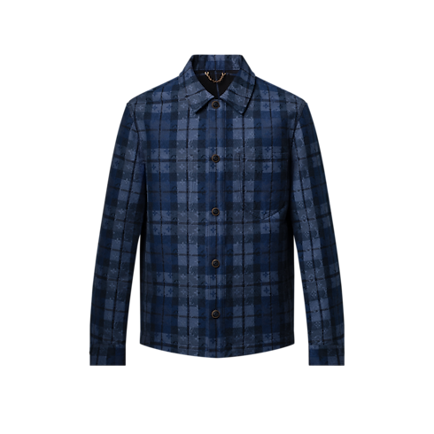 Ready-to-Wear All Ready-to-Wear Monogram Tartan Denim Overshirt | Louis Vuitton ® (Product zoom)