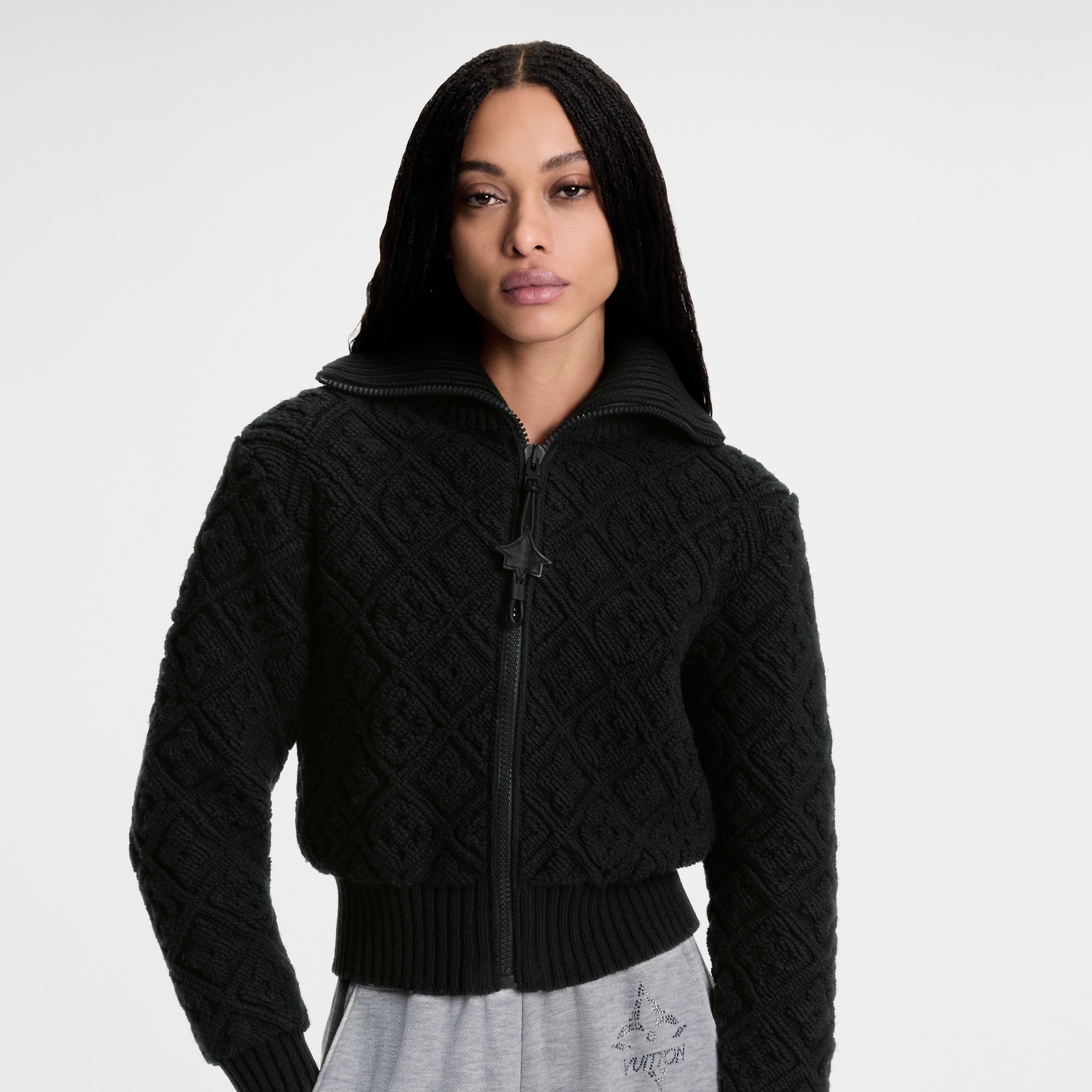  Ready-to-Wear Knitwear Monogram Toweling Zip-Up Jacket | Louis Vuitton ® (Product zoom)