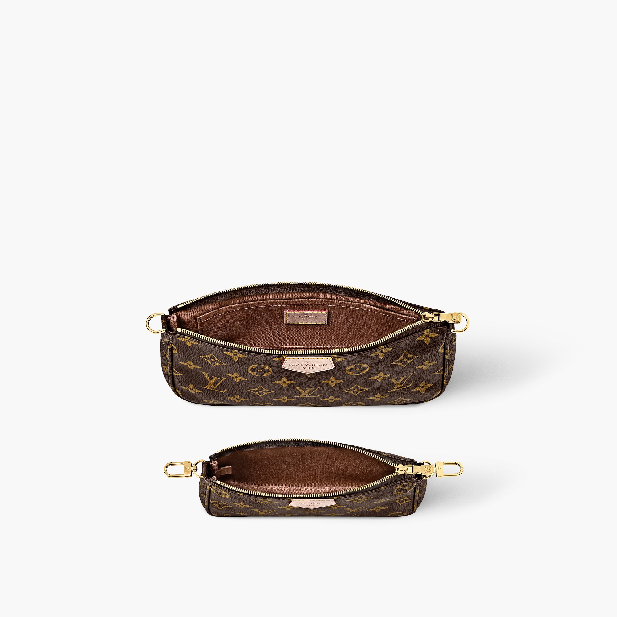 Brown Louis Vuitton Bag With Pink Inside Multi Pochette