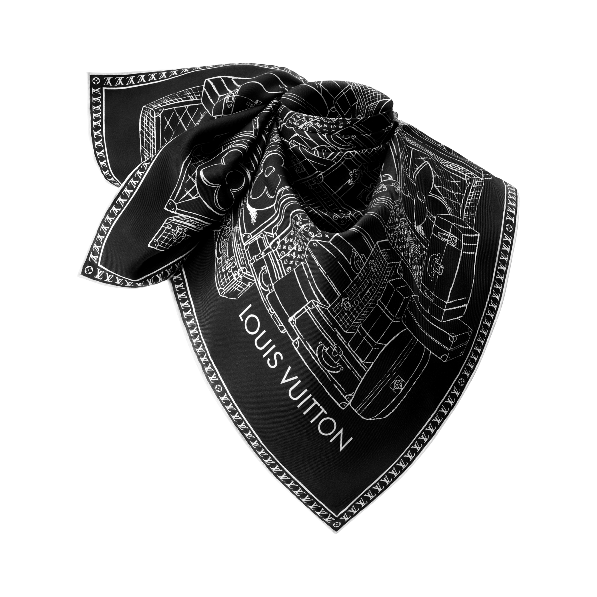 S00 Accessories Silk Squares and Bandeaus  My LV Luggage Square 90 | Louis Vuitton ® (Product zoom)