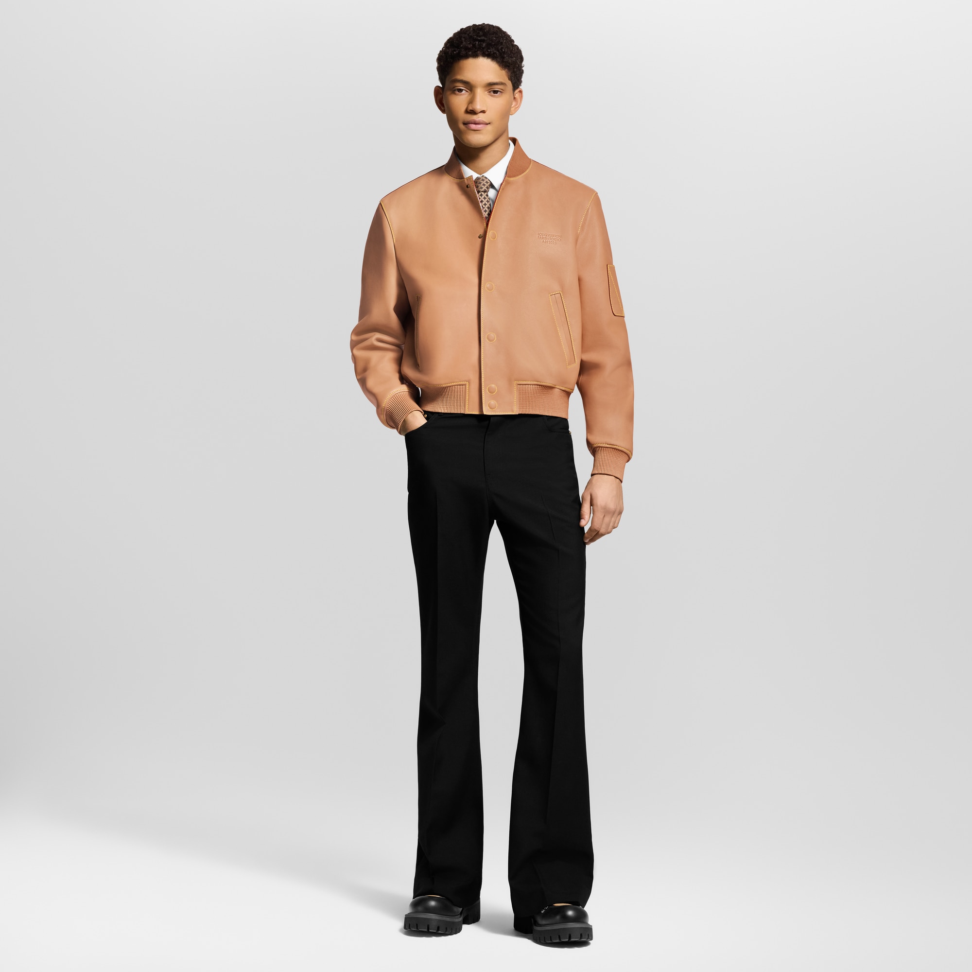  Ready-to-Wear Coats and Outerwear Natural Leather Varsity Blouson | Louis Vuitton ® (Product zoom)