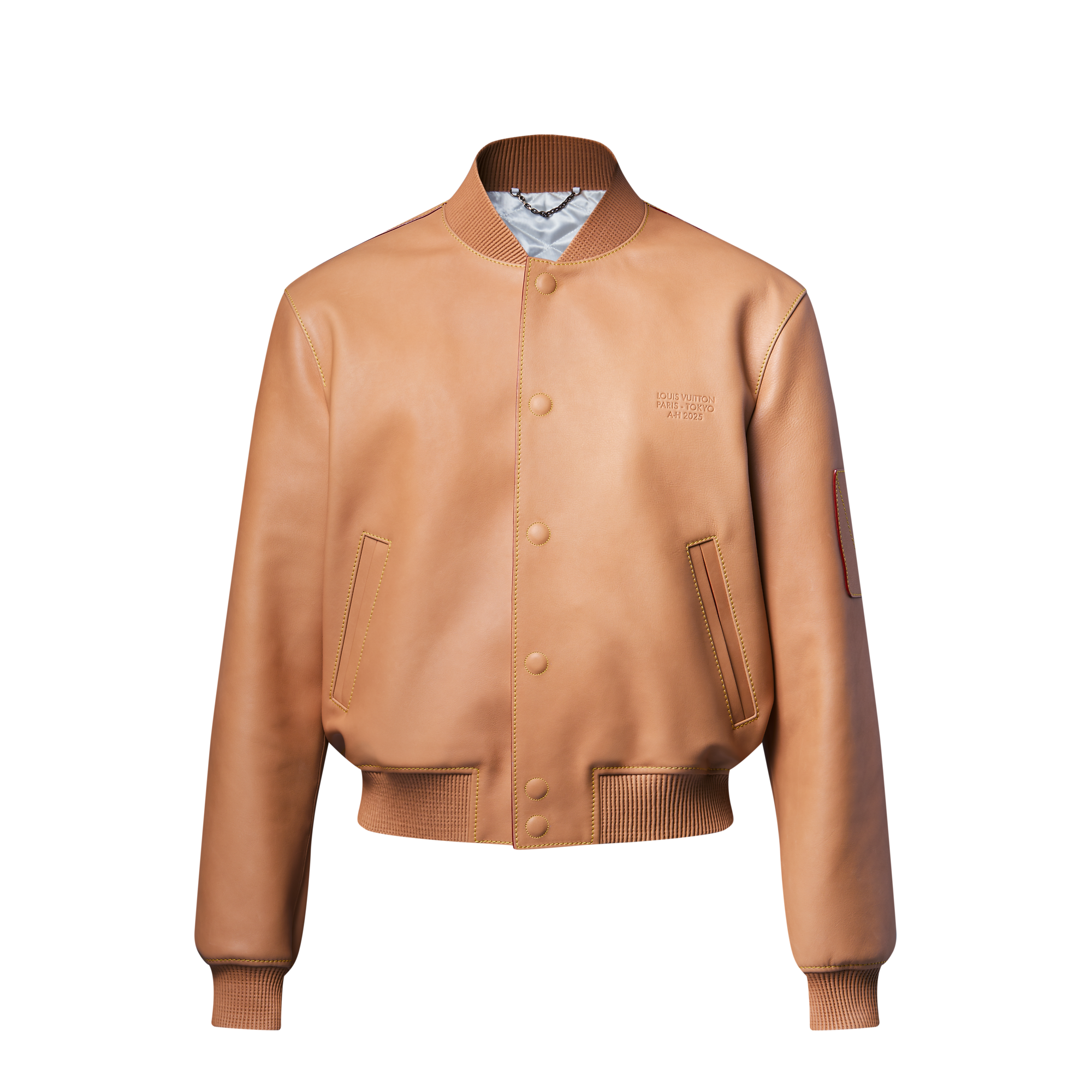 Natural Leather Varsity Blouson
