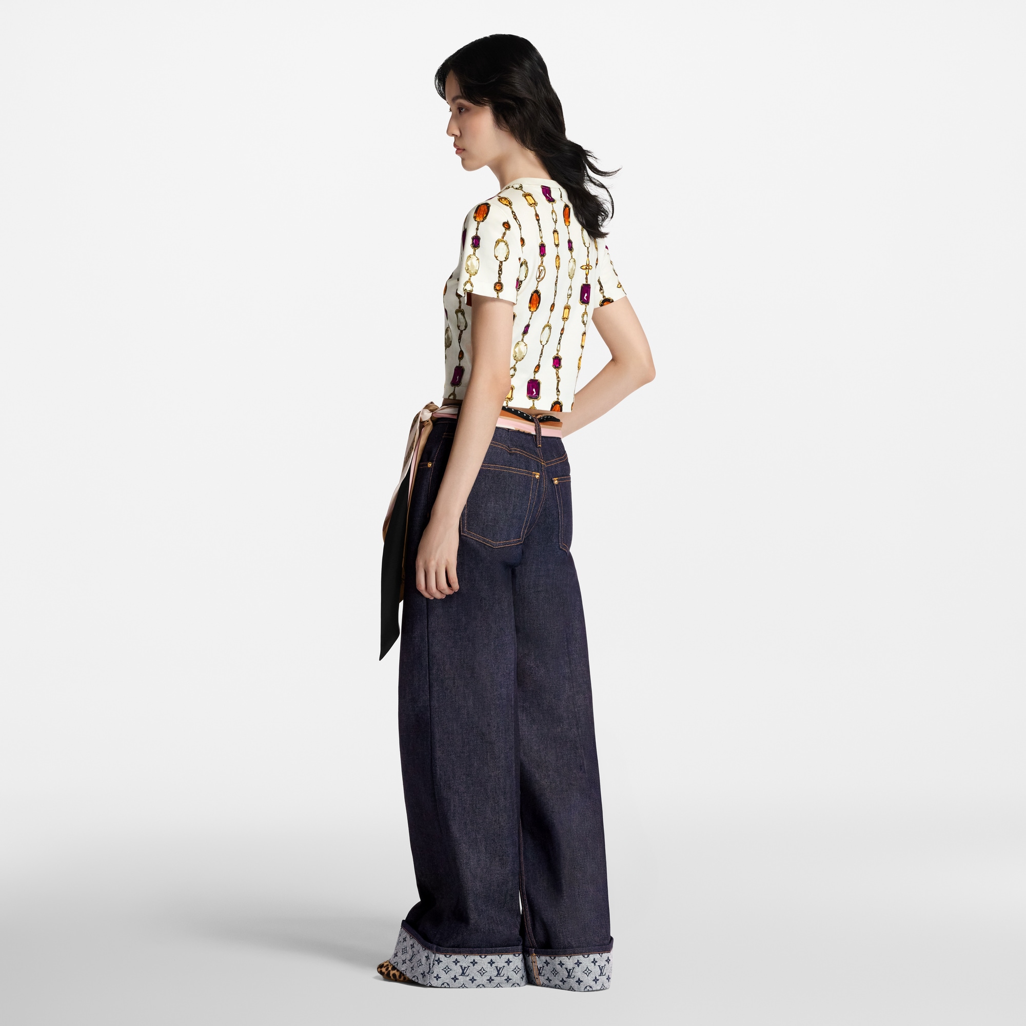  Ready-to-Wear Tops Necklace Print Crop Top | Louis Vuitton ® (Product zoom)