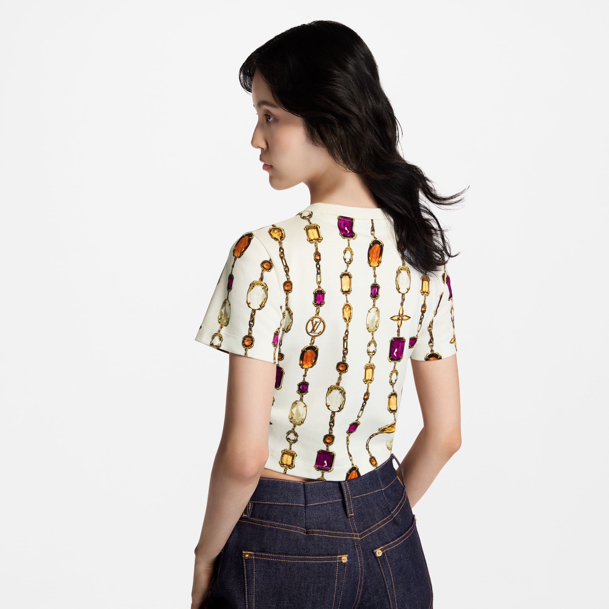  Ready-to-Wear Tops Necklace Print Crop Top | Louis Vuitton ® (Product zoom)