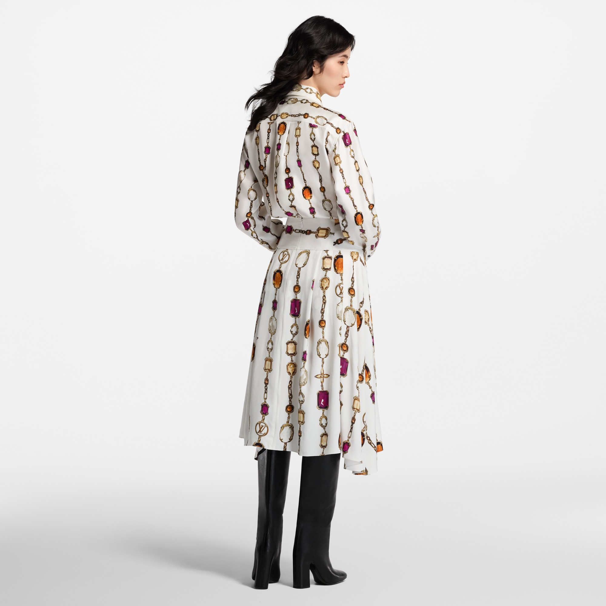 Ready-to-Wear Skirts and Shorts Necklace Print Midi Skirt | Louis Vuitton ® (Product zoom)