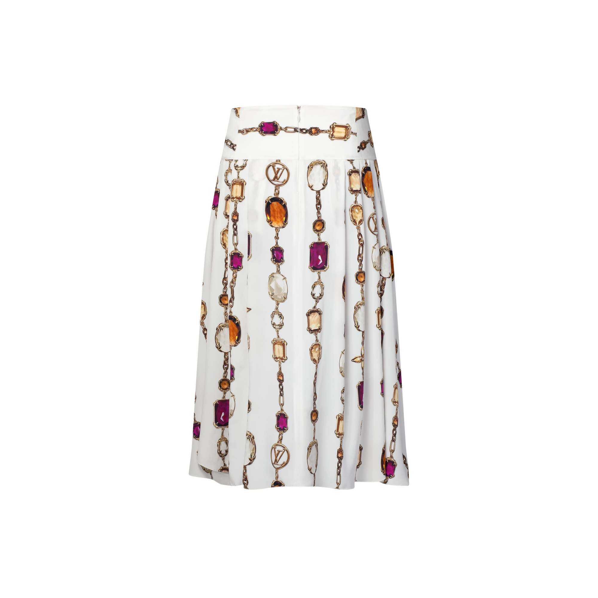 Necklace Print Midi Skirt
