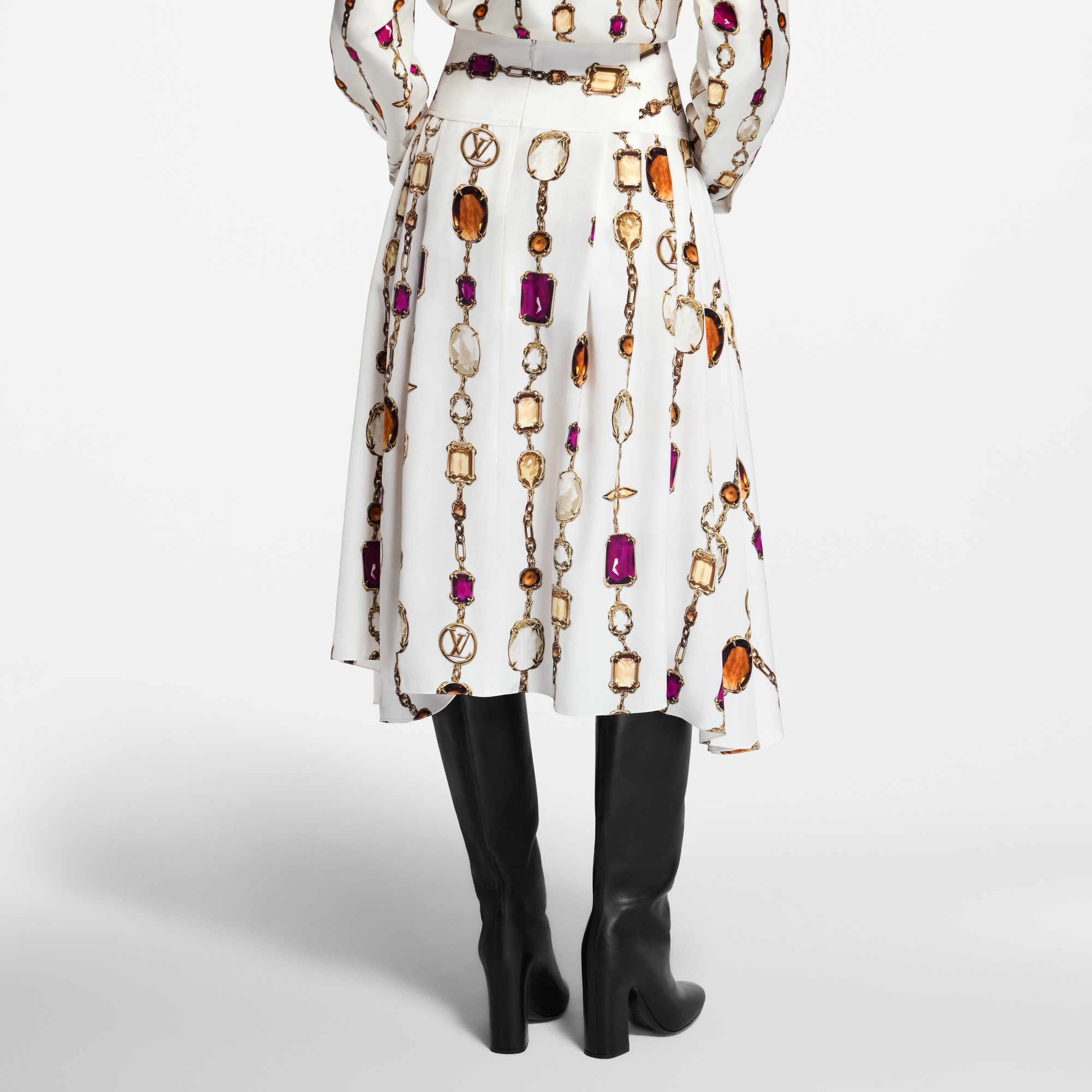  Ready-to-Wear Skirts and Shorts Necklace Print Midi Skirt | Louis Vuitton ® (Product zoom)