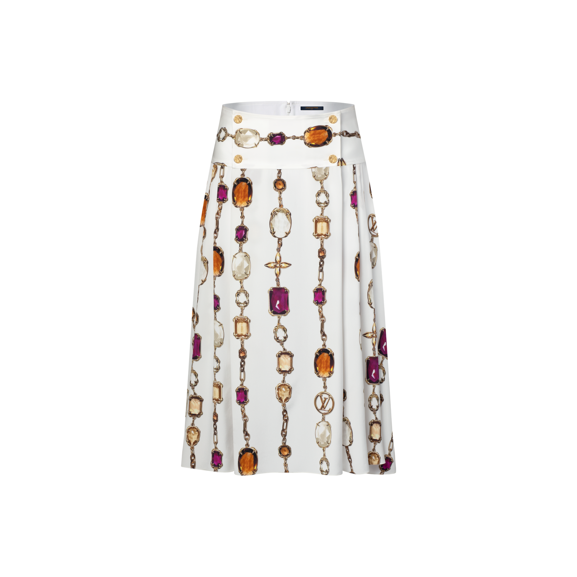  Ready-to-Wear Skirts and Shorts Necklace Print Midi Skirt | Louis Vuitton ® (Product zoom)