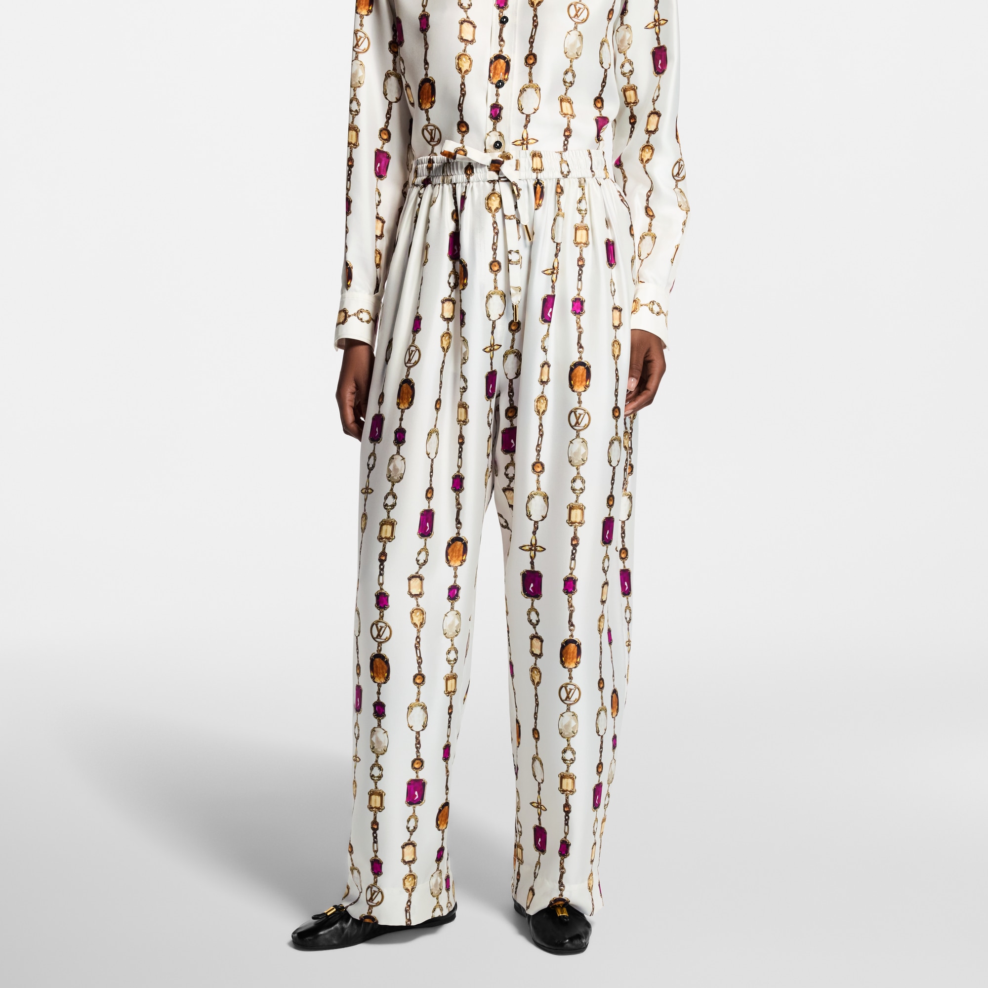 Ready-to-Wear Pants Necklace Print Pajama Pants | Louis Vuitton ® (Product zoom)
