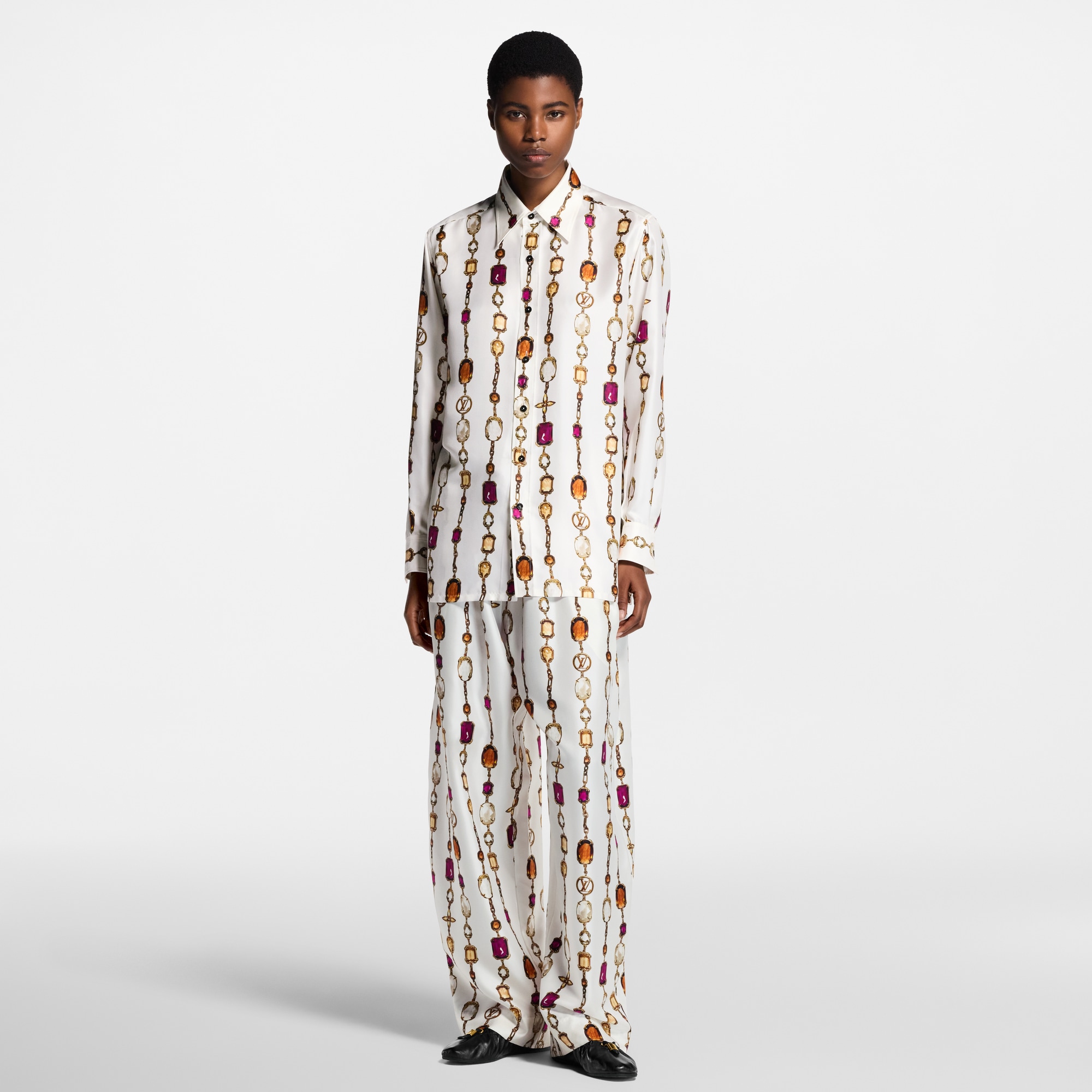  Ready-to-Wear Pants Necklace Print Pajama Pants | Louis Vuitton ® (Product zoom)