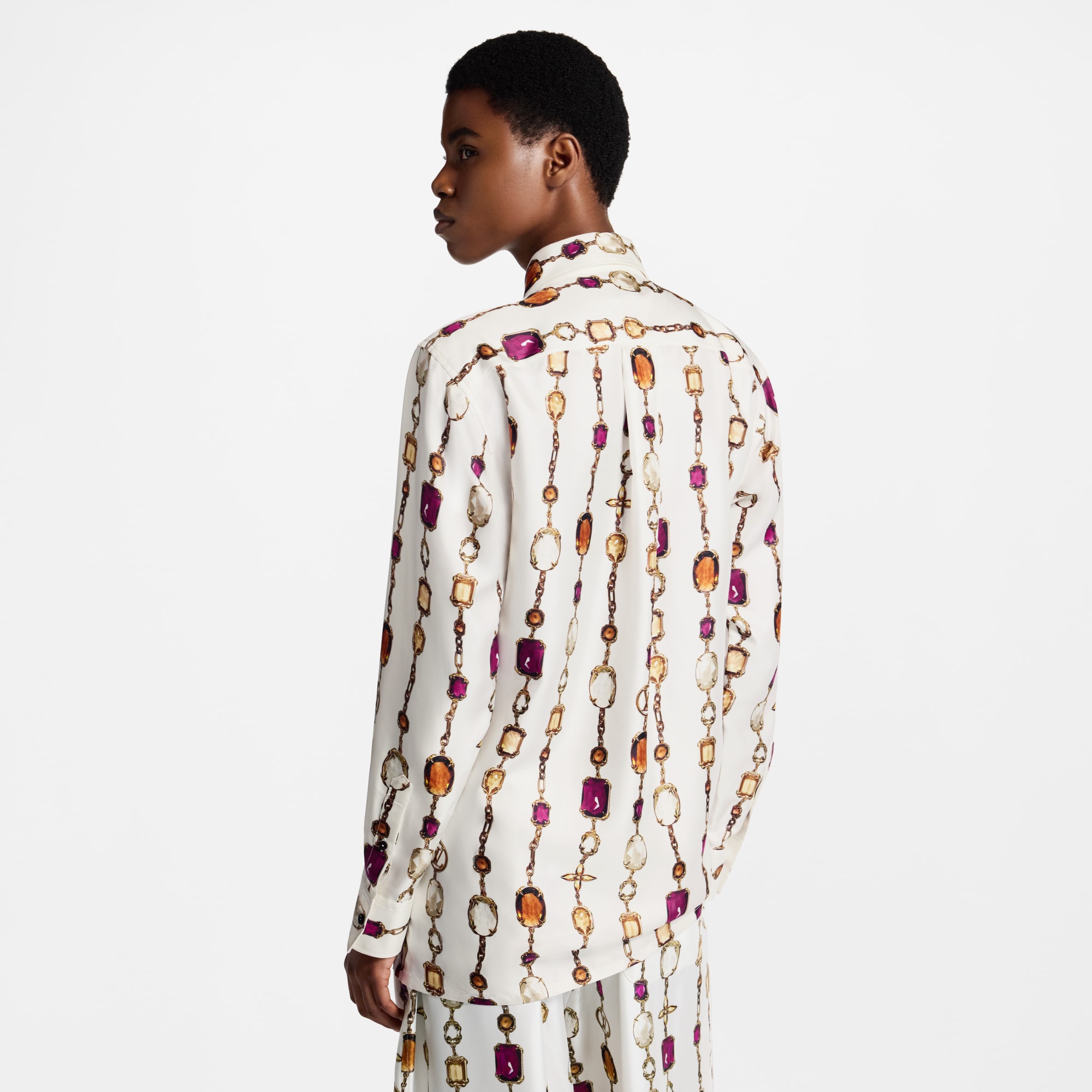  Ready-to-Wear Tops Necklace Print Silk Shirt | Louis Vuitton ® (Product zoom)