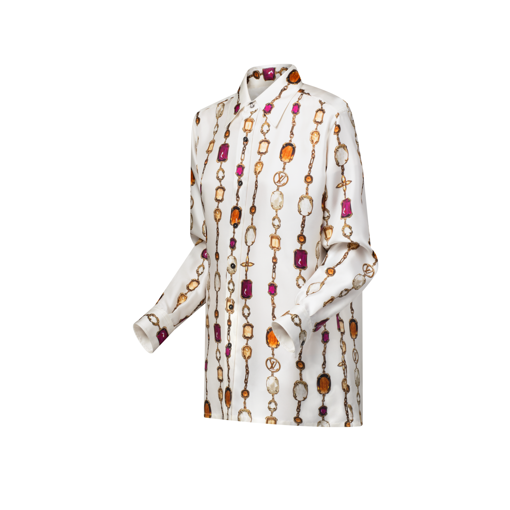  Ready-to-Wear Tops Necklace Print Silk Shirt | Louis Vuitton ® (Product zoom)