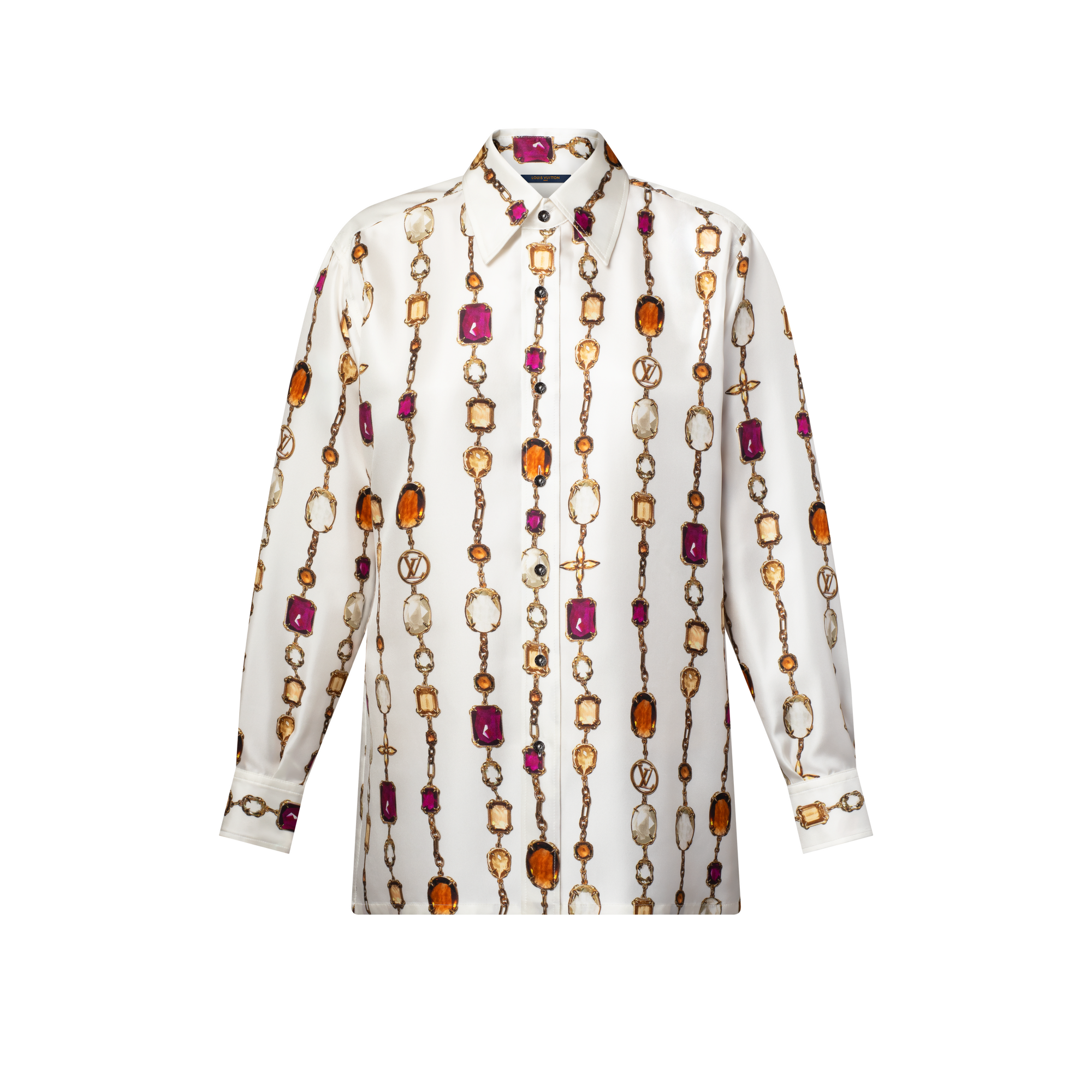  Ready-to-Wear Tops Necklace Print Silk Shirt | Louis Vuitton ® (Product zoom)