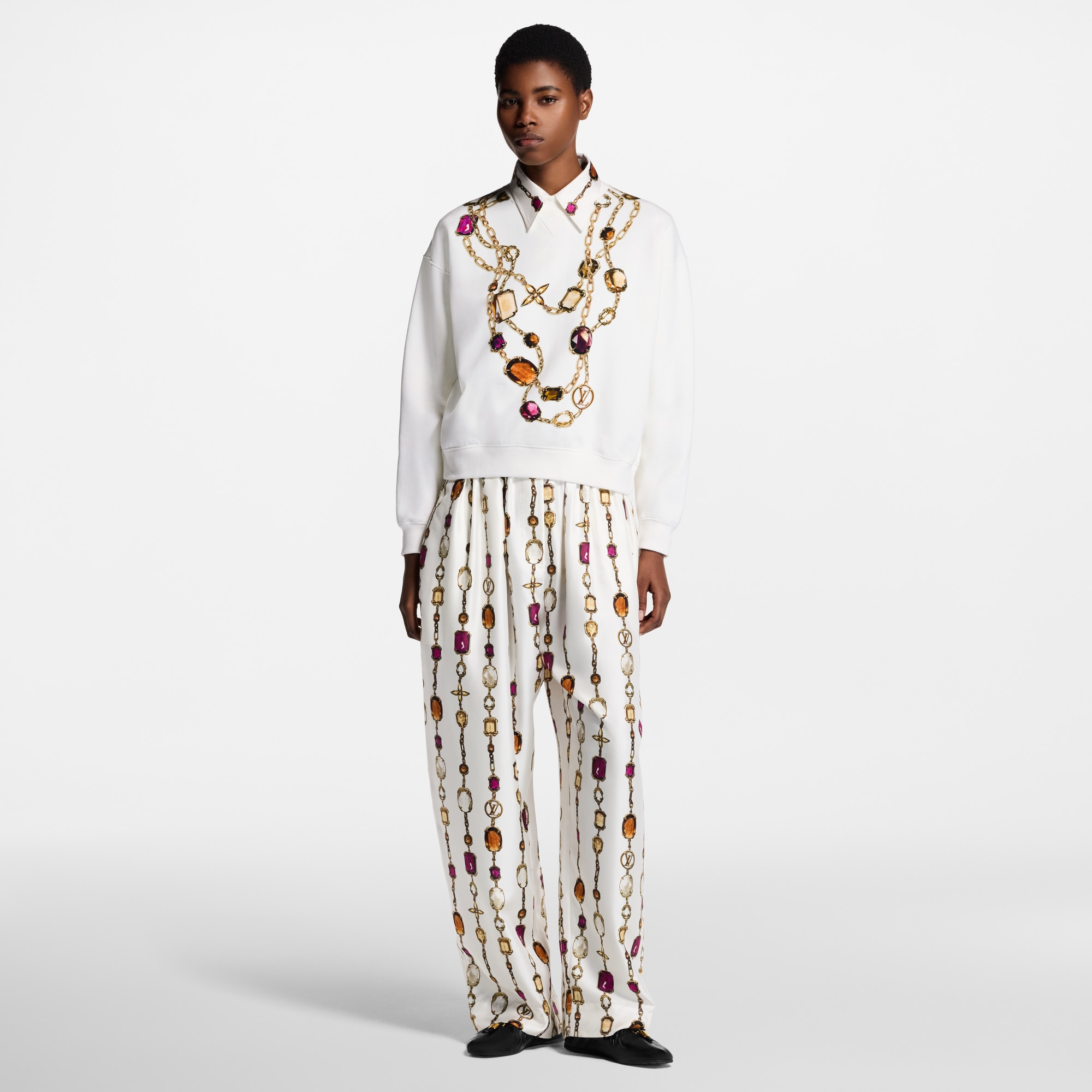  Ready-to-Wear Tops Necklace Print Sweater | Louis Vuitton ® (Product zoom)