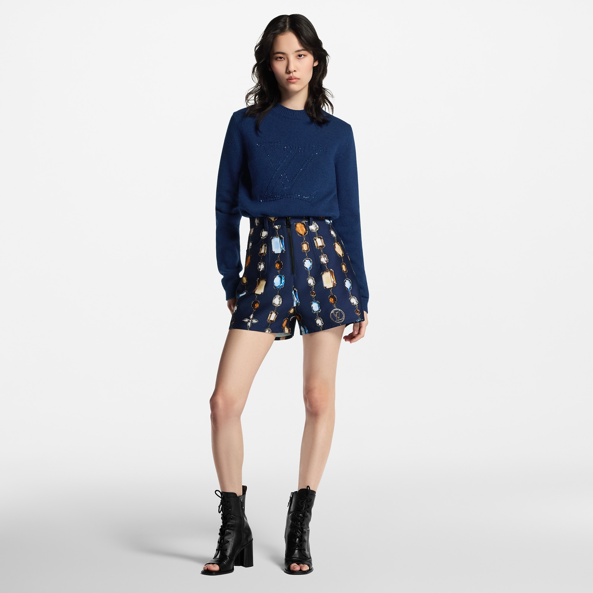 Necklace Print Tailored Shorts