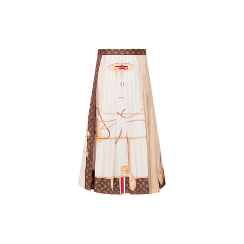 Ready-to-Wear Skirts and Shorts Neverfull Foulard Print Midi Skirt | Louis Vuitton ® (Product zoom)