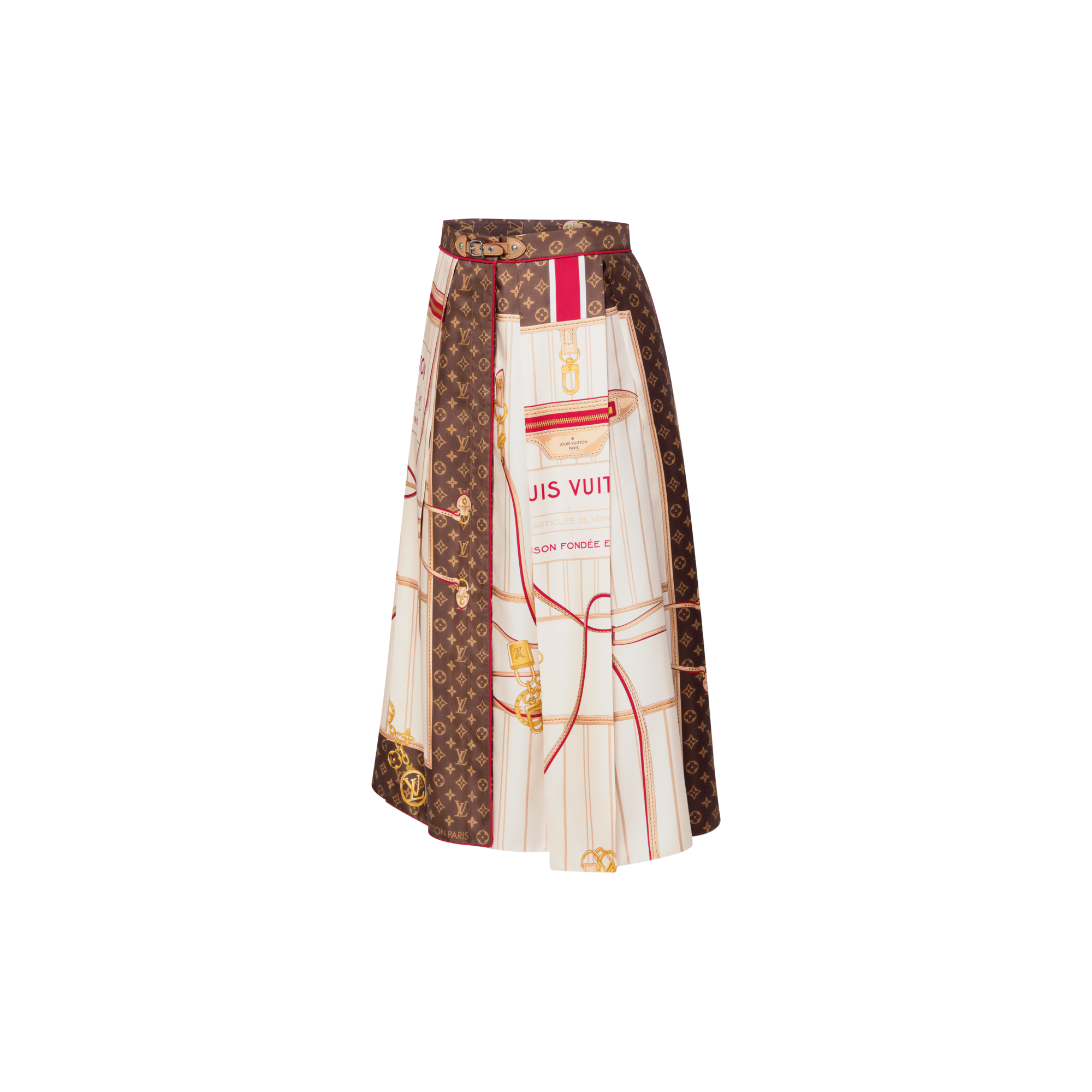  Ready-to-Wear Skirts and Shorts Neverfull Foulard Print Midi Skirt | Louis Vuitton ® (Product zoom)