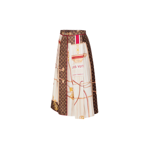 Ready-to-Wear Skirts and Shorts Neverfull Foulard Print Midi Skirt | Louis Vuitton ® (Product zoom)