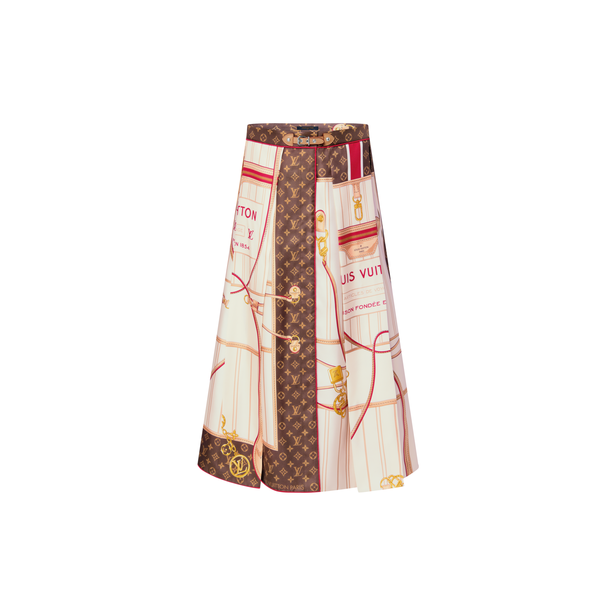  Ready-to-Wear Skirts and Shorts Neverfull Foulard Print Midi Skirt | Louis Vuitton ® (Product zoom)