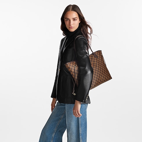 Damier Ebene Handbags All Handbags Neverfull MM | Louis Vuitton ® (Product zoom)