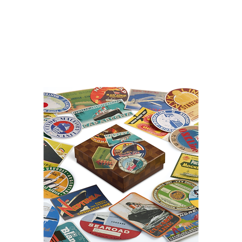 Library Hard Cover Books Ocean Liners Labels Postcard Box | Louis Vuitton ® (Product zoom)