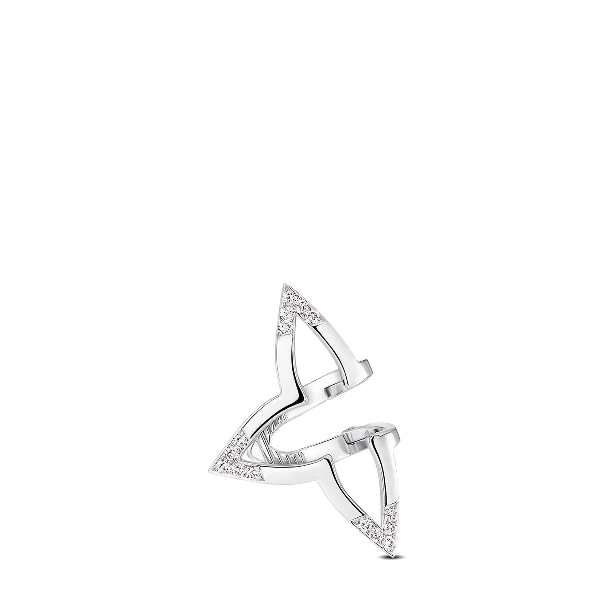 Ombre Blossom Earcuff, White Gold and Diamonds