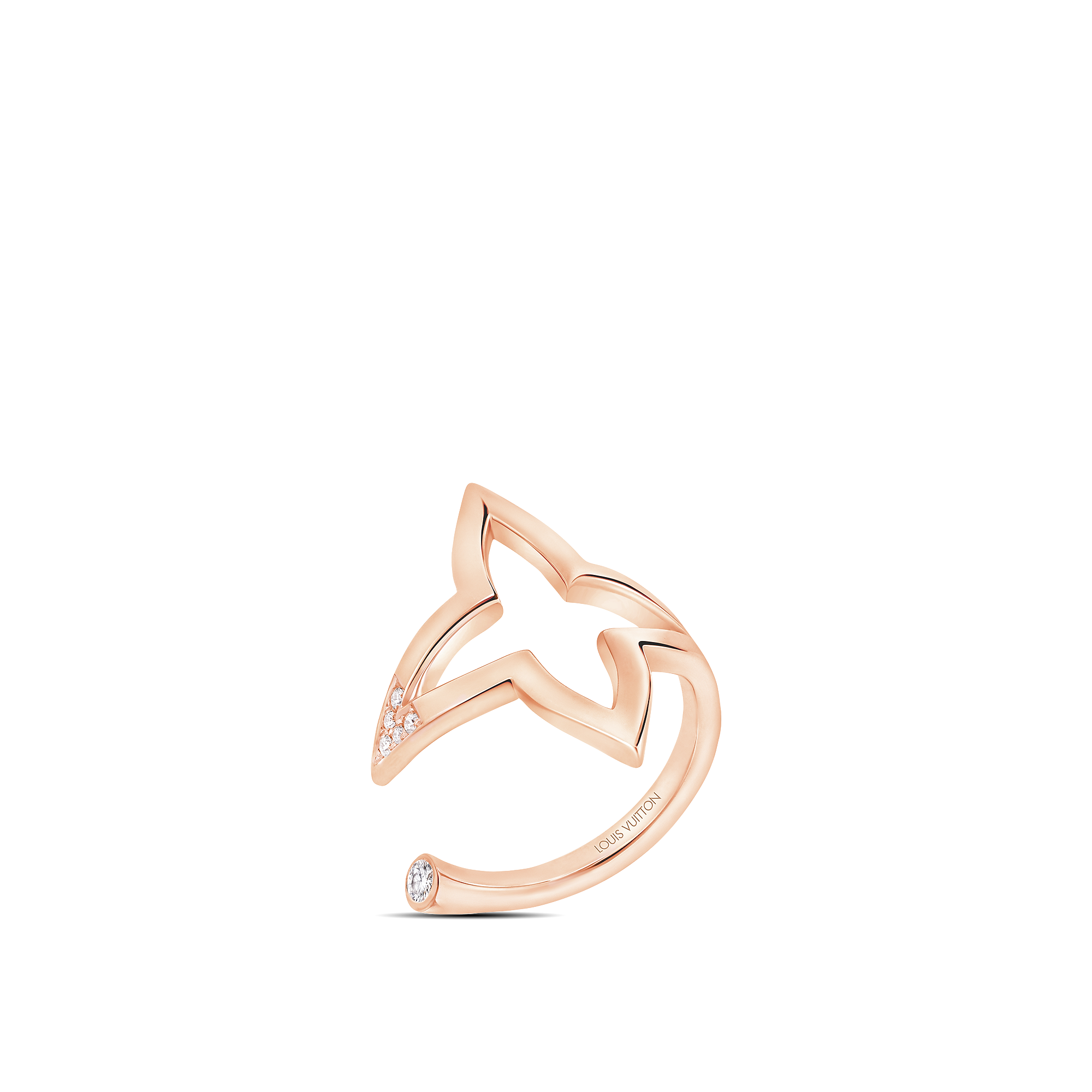 Ombre Blossom Open Ring, Pink Gold and Diamonds