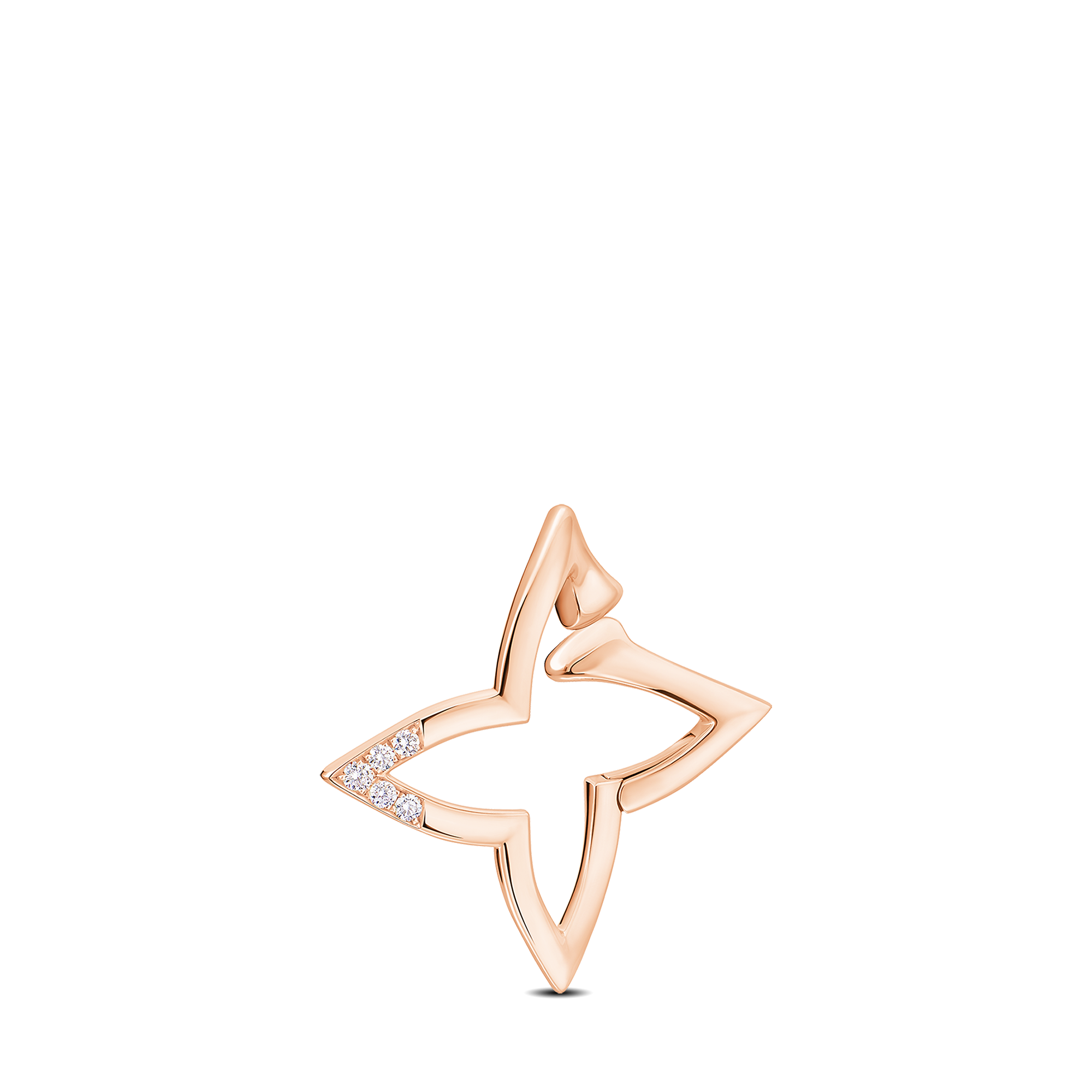 Ombre Blossom Overlap Hoop, Pink Gold and Diamonds