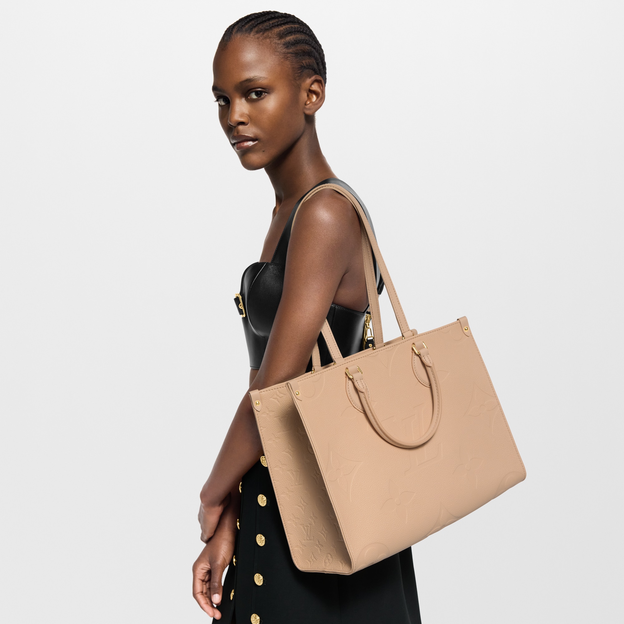 Monogram Empreinte Leather Handbags All Collections OnTheGo MM | Louis Vuitton ® (Product zoom)