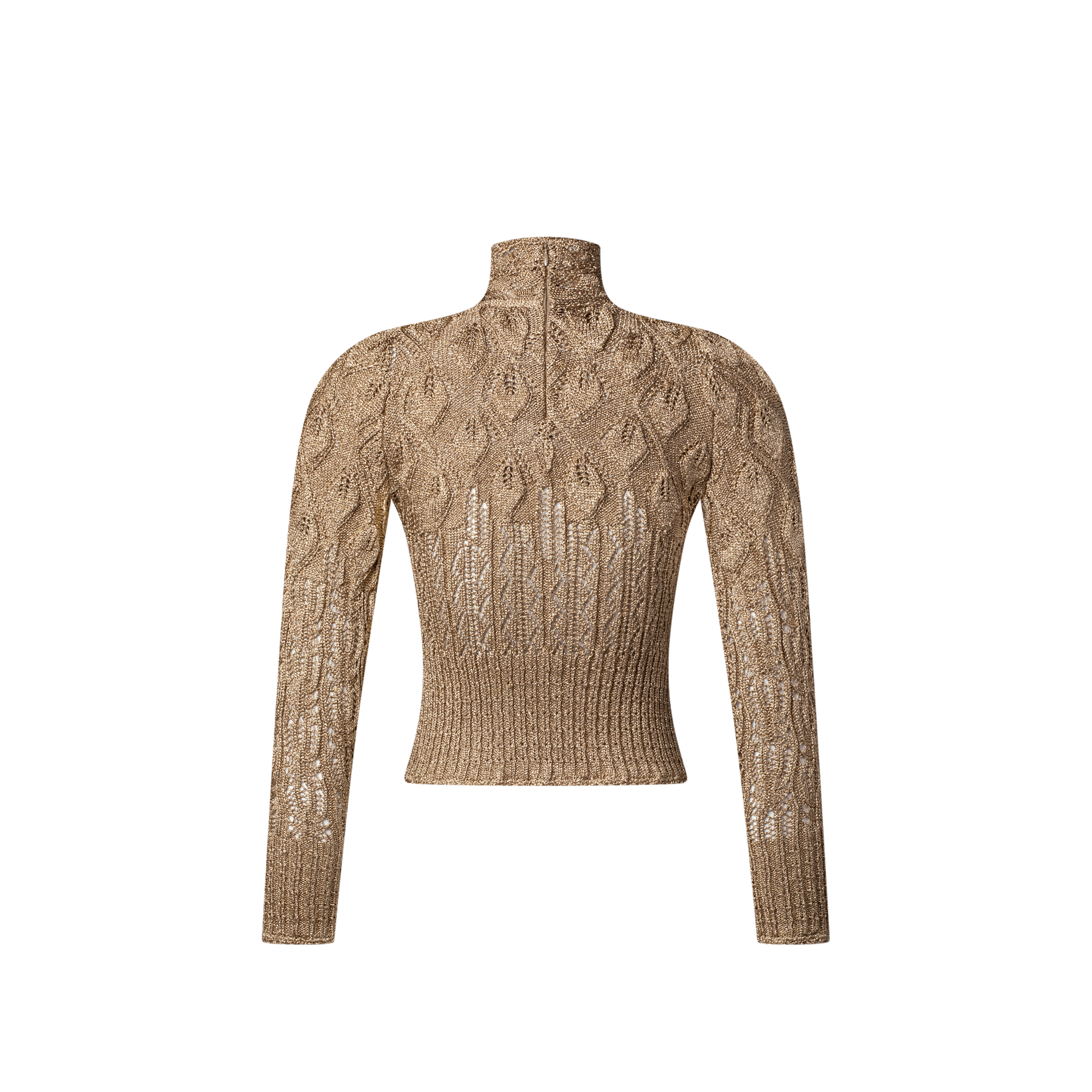 Openwork Glitter Knit Pullover