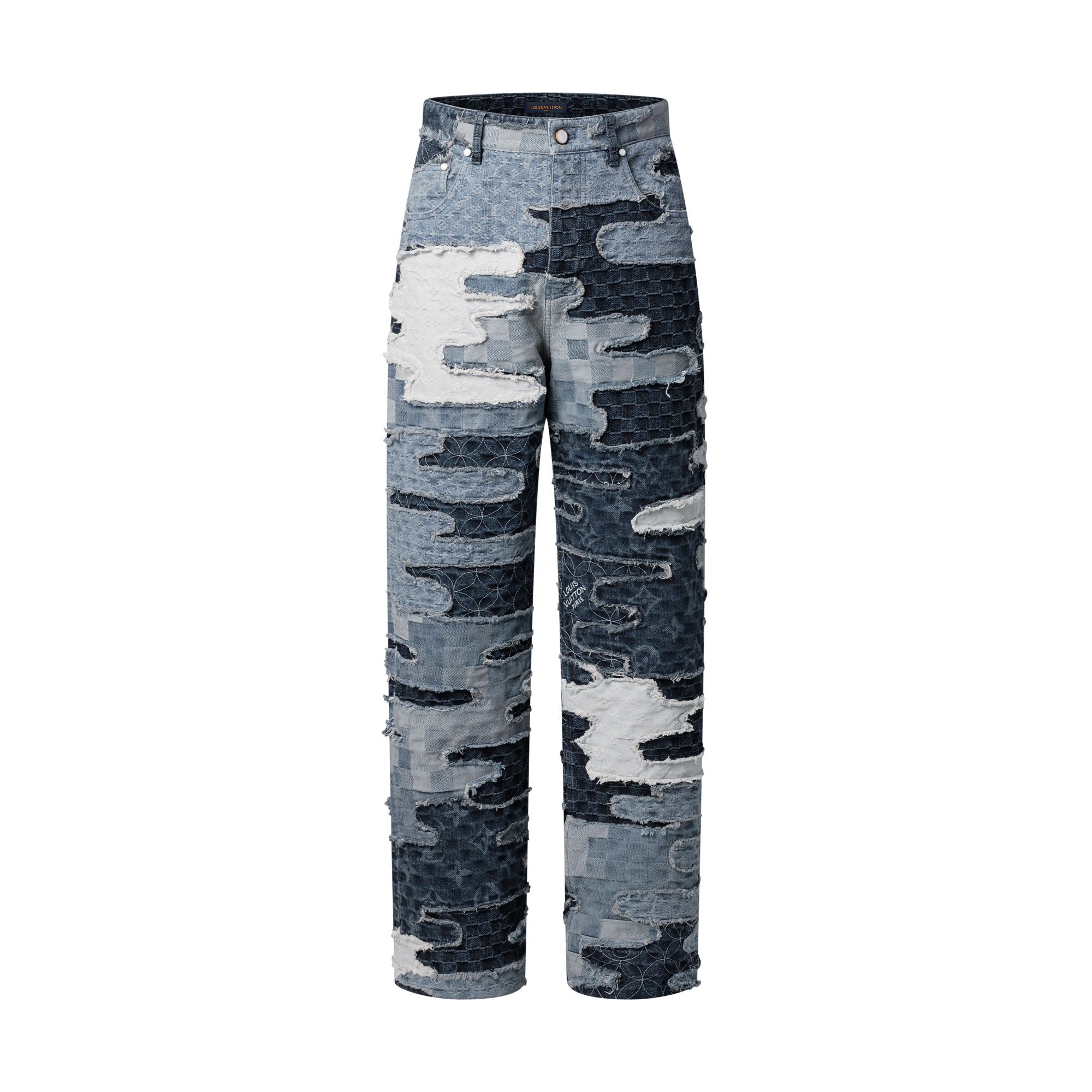 Patchwork Denim Skate Pants
