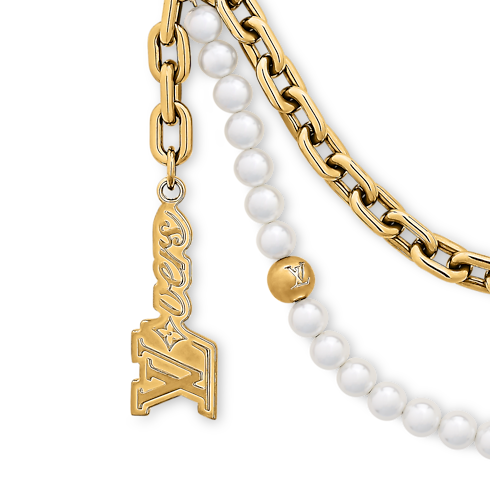 S00 Accessories Key Holders and Bag Charms Pearls Mini Chain Belt | Louis Vuitton ® (Product zoom)