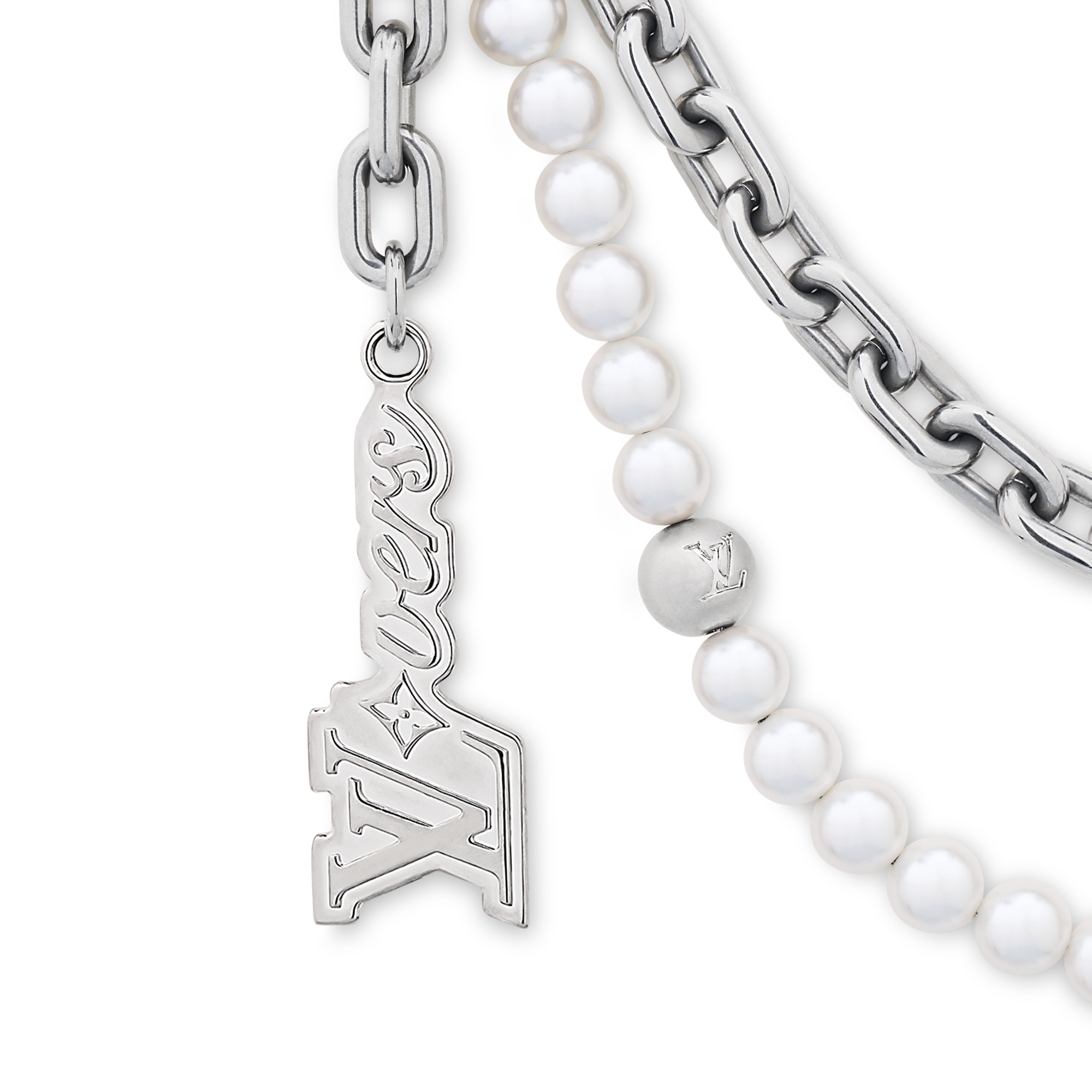S00 Accessories Key Holders and Bag Charms Pearls Mini Chain Belt | Louis Vuitton ® (Product zoom)