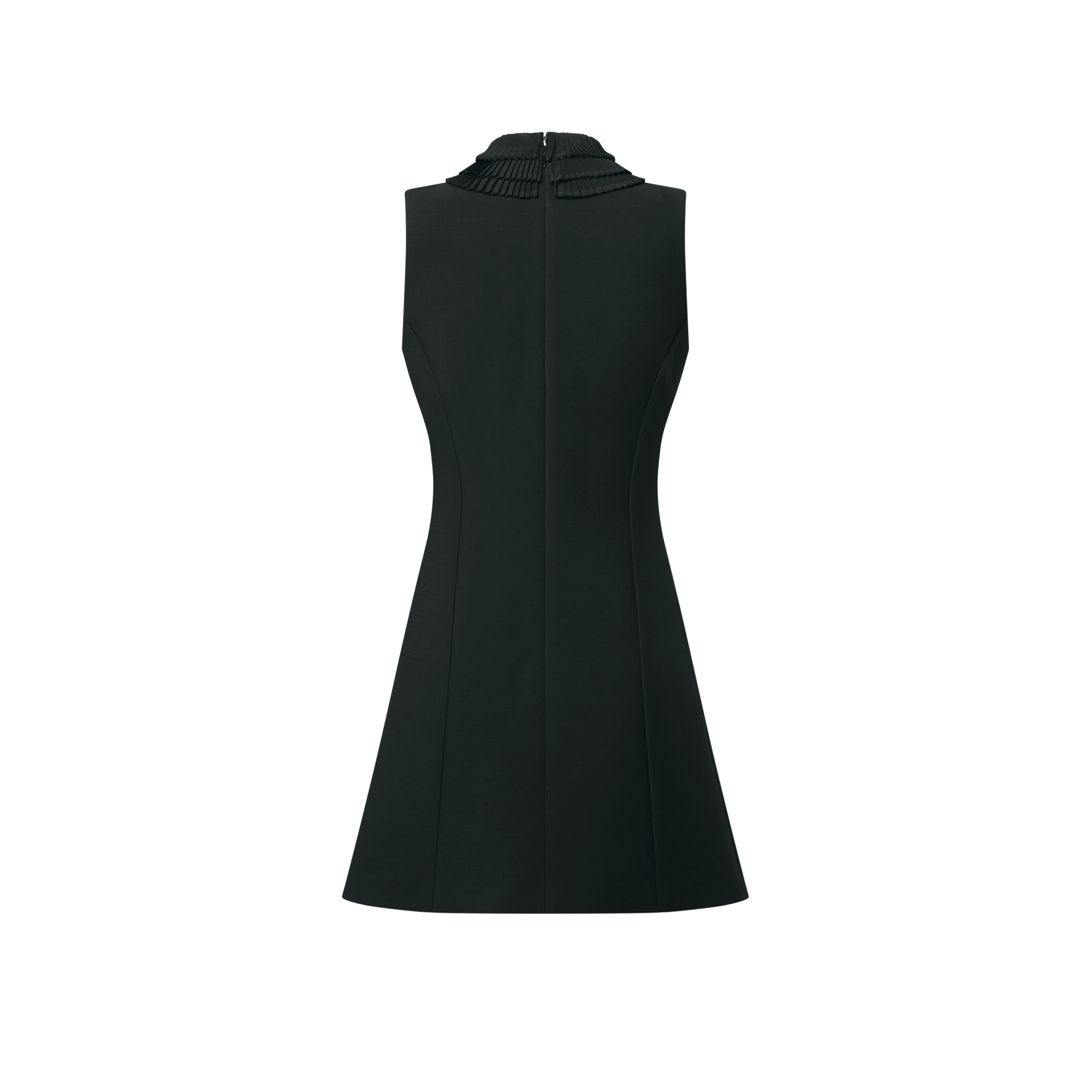 Pleat Collar Fitted Dress
