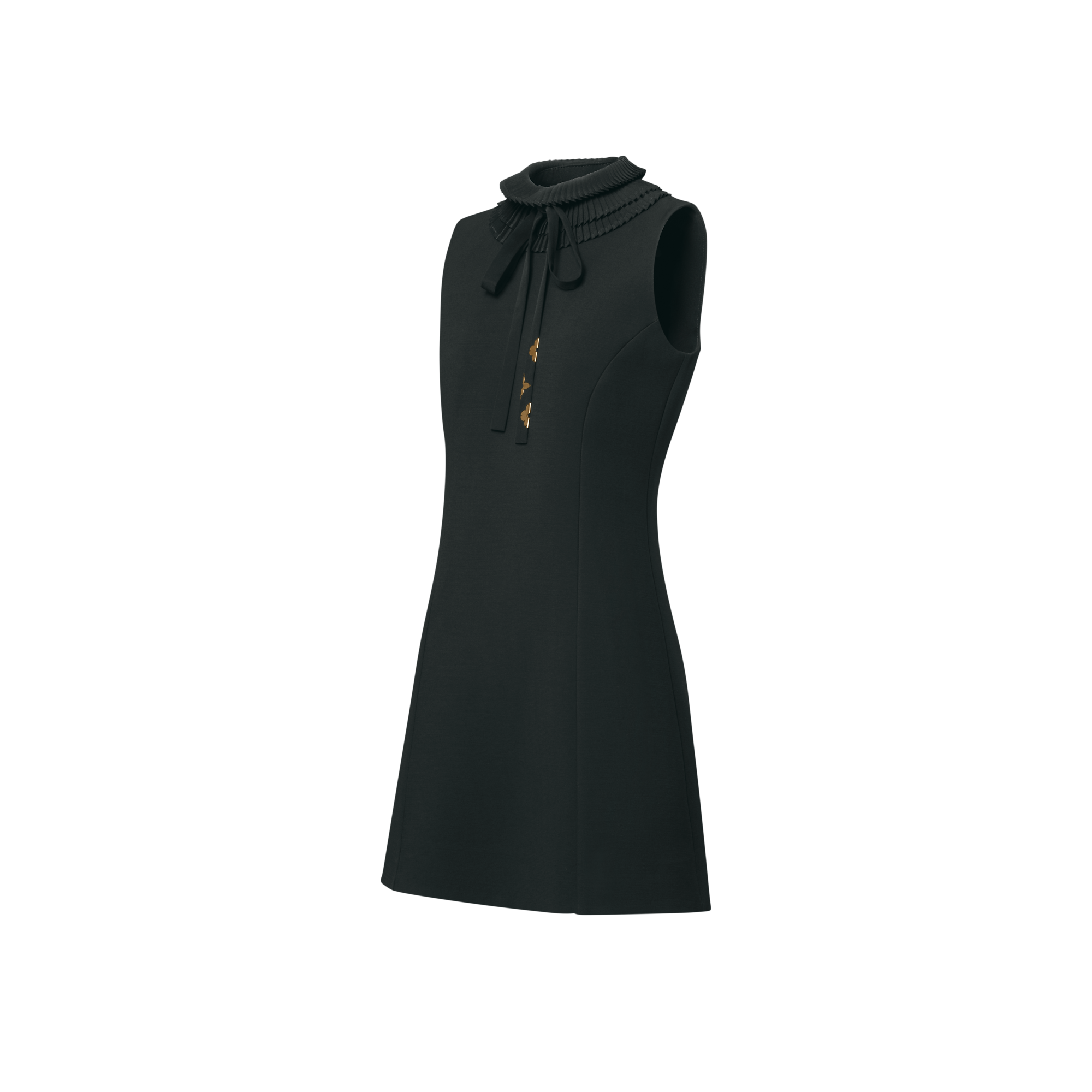 Pleat Collar Fitted Dress