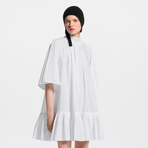 Ready-to-Wear Dresses Pleat Detail Short-Sleeved Babydoll Dress | Louis Vuitton ® (Product zoom)