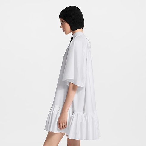 Ready-to-Wear Dresses Pleat Detail Short-Sleeved Babydoll Dress | Louis Vuitton ® (Product zoom)