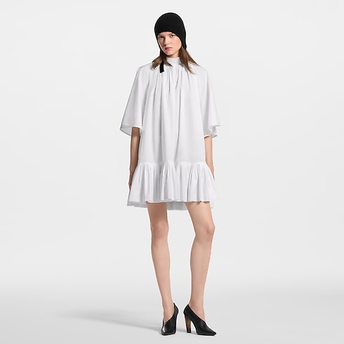 Ready-to-Wear Dresses Pleat Detail Short-Sleeved Babydoll Dress | Louis Vuitton ® (Product zoom)