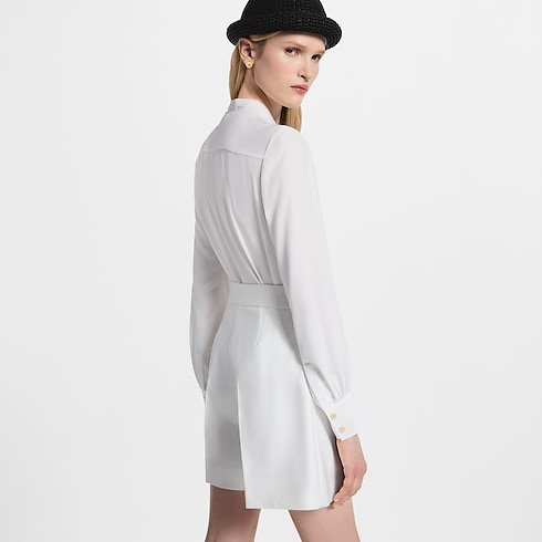 Ready-to-Wear Tops Pleated Lavallière Blouse | Louis Vuitton ® (Product zoom)