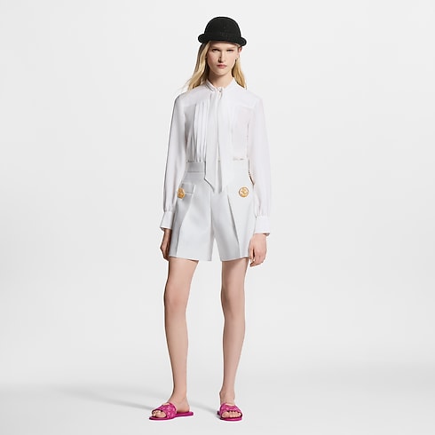 Ready-to-Wear Tops Pleated Lavallière Blouse | Louis Vuitton ® (Product zoom)
