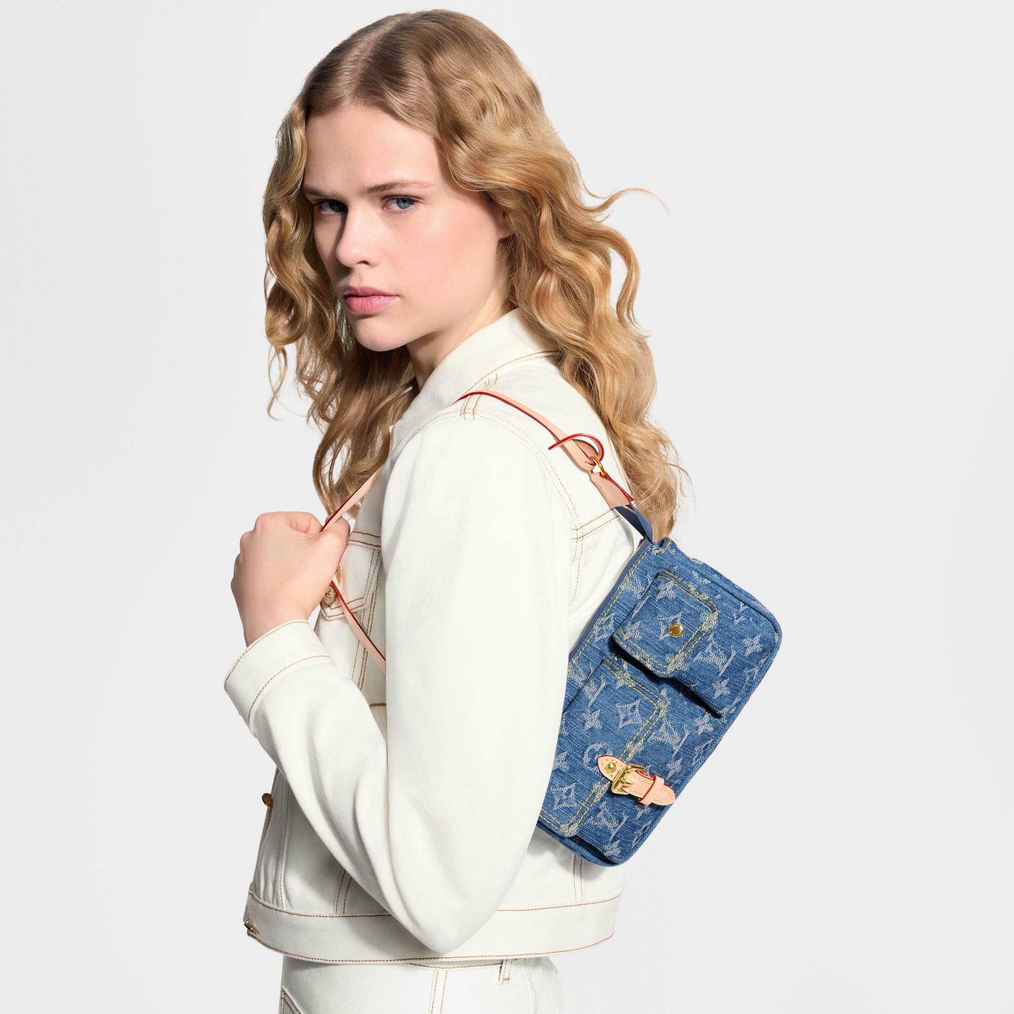 Pochette Accessoire Cargo Monogram Denim - Women - Small Leather 