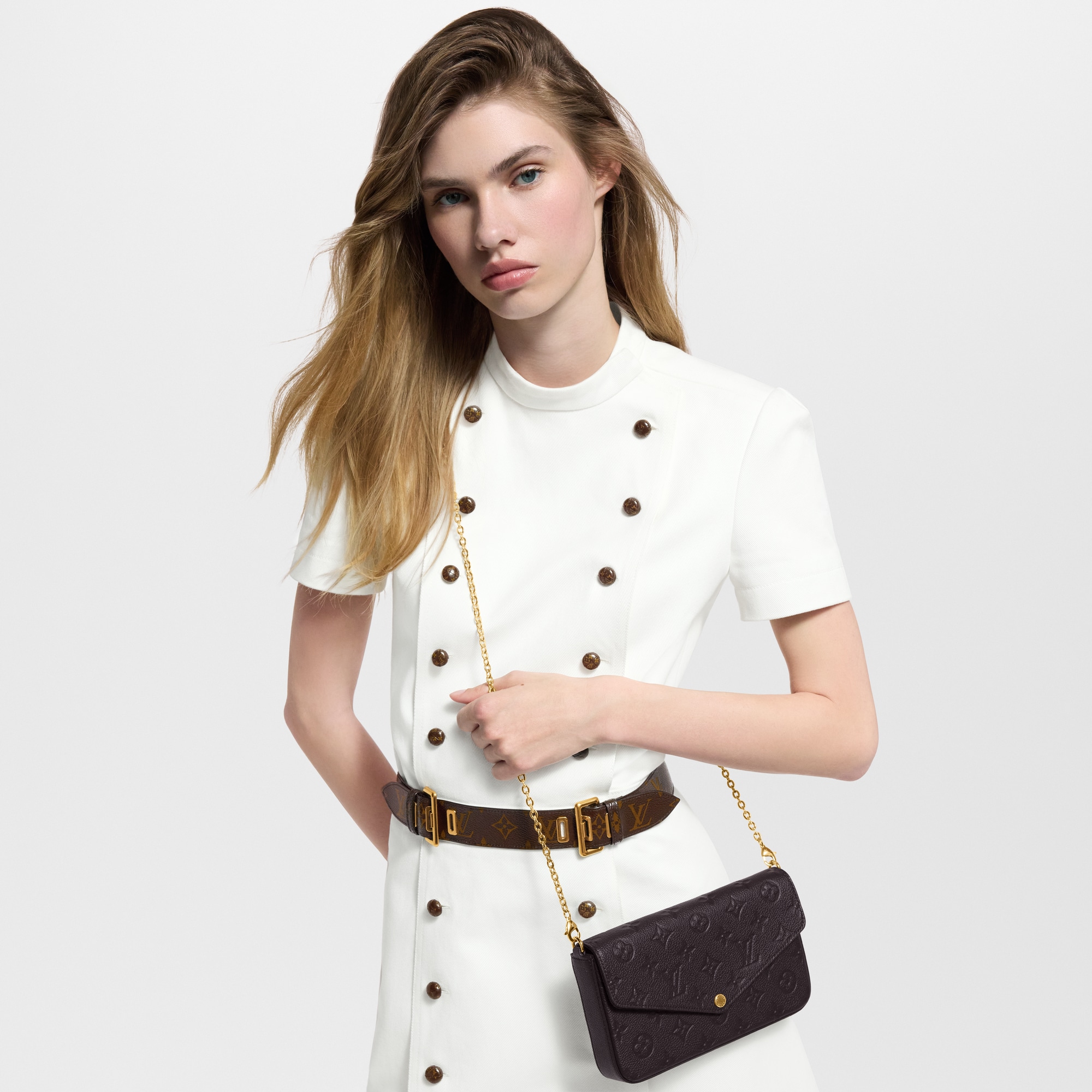 Monogram Empreinte Leather Small Leather Goods Wallets on Chain and Nano Bags Pochette Félicie | Louis Vuitton ® (Product zoom)