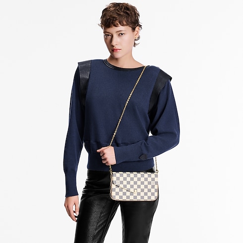 Damier Azur Canvas Small Leather Goods Wallets on Chain and Nano Bags Pochette Félicie | Louis Vuitton ® (Product zoom)